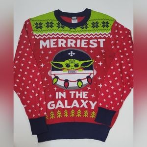 Christmas sweater baby yoda star wars merriest in the Galaxy